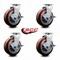 Service Caster Tool Box Caster Wheel Set 6'' Maroon Polyurethane Swivel Casters, 4PK TOOL-SCC-20S620-PPUB-TLB-4 - alternate 3